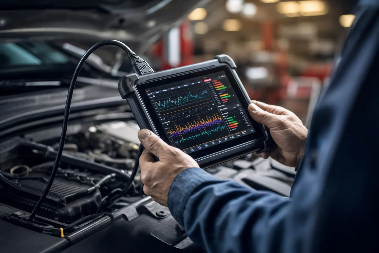 Diagnostic électronique d'un véhicule avec valise Bosch chez Score Auto Kénitra